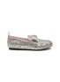Main View - Click To Enlarge - WINK - ‘SNOWMAN’ KIDS CRYSTAL EMBELLISHED BOW APPLIQUÉ GLITTER LOAFERS