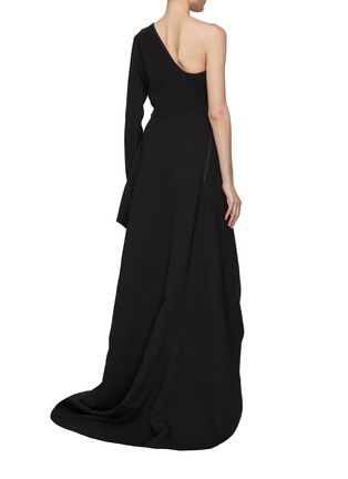 Back View - Click To Enlarge - MATICEVSKI - ‘Persuade’ One Sleeve Cut Away Gown