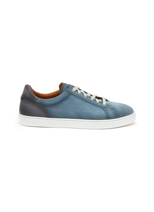 Main View - Click To Enlarge - MAGNANNI - ‘Cowes’ Contrast Panel Suede Tennis Sneakers