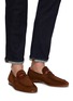 Figure View - Click To Enlarge - MAGNANNI - ‘Hendidos’ Crocodile Embossed Strap Suede Penny Loafers