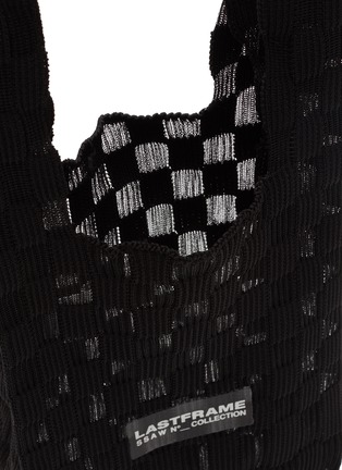 Detail View - Click To Enlarge - LASTFRAME - Small 'Sheer Ichimatsu' Chequered Knit Tote Bag