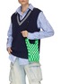 Front View - Click To Enlarge - LASTFRAME - Mini 'Ichimatsu' Chequered Knit Tote Bag