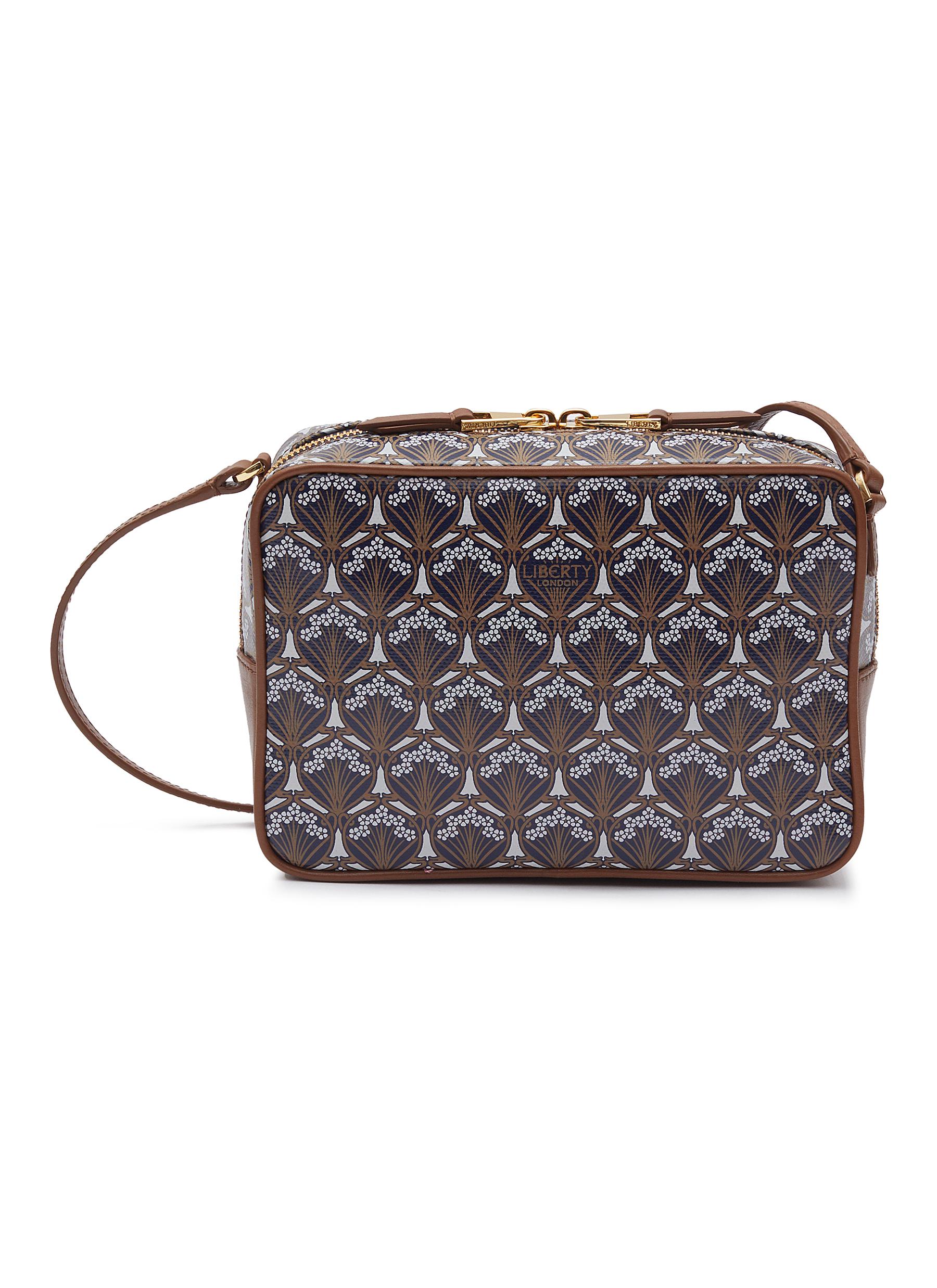Liberty London 'iphis Maddox' Printed Crossbody Leather Bag In Brown