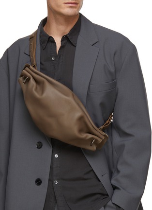 BONASTRE, Large Ring Leather Crossbody Bag, DARK BEIGE, Women