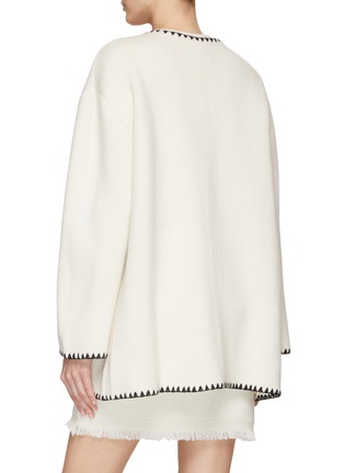 Back View - Click To Enlarge - LISA YANG - ‘Joline’ Contrasting Stitching Cashmere Round Neck Cardigan