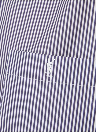  - SAINT LAURENT - Striped Cotton Unisex Fit Button Down Shirt