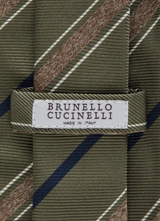 Detail View - Click To Enlarge - BRUNELLO CUCINELLI - STRIPED SILK TIE