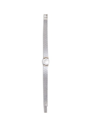 Main View - Click To Enlarge - LANE CRAWFORD VINTAGE WATCHES - Omega Platinum Case Circular Dial Diamond Lady Wrist Watch