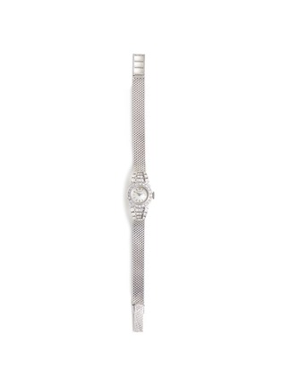 Main View - Click To Enlarge - LANE CRAWFORD VINTAGE WATCHES - Omega 18k White Gold Case Circular Dial Diamond Lady Wrist Watch