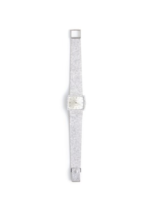 Main View - Click To Enlarge - LANE CRAWFORD VINTAGE WATCHES - Patek Philippe 18k White Gold Square Dial Diamond Lady Wrist Watch