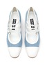 Detail View - Click To Enlarge - CAREL - ‘Kiss’ 40 Triple Strap Denim Leather Mary Jane Heels