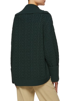 Back View - Click To Enlarge - AERON - ‘Bay’ Buttoned Turtleneck Textured Knit Sweater