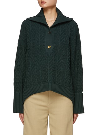 Main View - Click To Enlarge - AERON - ‘Bay’ Buttoned Turtleneck Textured Knit Sweater