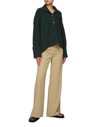 Figure View - Click To Enlarge - AERON - ‘Bay’ Buttoned Turtleneck Textured Knit Sweater