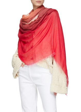 Figure View - Click To Enlarge - FALIERO SARTI - ‘New Amante’ Ombré Knit Fringed Scarf