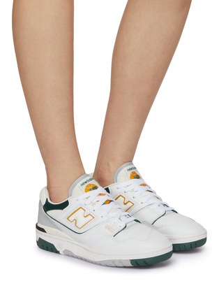 Figure View - Click To Enlarge - NEW BALANCE - ‘BB550’ Low Top Lace Up Perforated Leather Sneakers