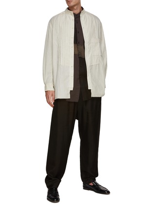 Figure View - Click To Enlarge - ZIGGY CHEN - Asymmetric Stripe Collage Shirt