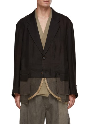 Main View - Click To Enlarge - ZIGGY CHEN - Layered Notch Lapel Single Breasted Blazer