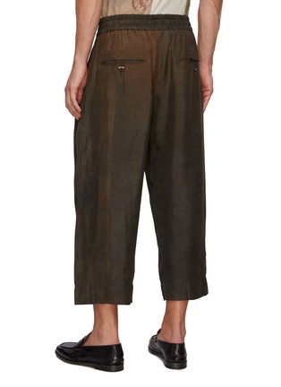 Back View - Click To Enlarge - ZIGGY CHEN - Drawstring Cropped Wide Leg Pants