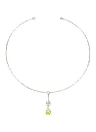 Main View - Click To Enlarge - JUSTINE CLENQUET - Palladium Plated Crystal Drop Pendant Choker