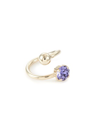Main View - Click To Enlarge - JUSTINE CLENQUET - Palladium Plated Crystal Stud Twist Ring