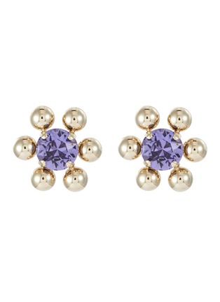 Main View - Click To Enlarge - JUSTINE CLENQUET - Gold Toned Brass Crystal Beaded Stud Earrings