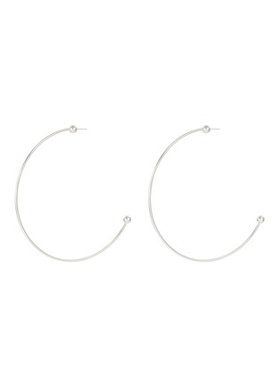 Main View - Click To Enlarge - JUSTINE CLENQUET - Silver Toned Brass Beaded Oversized J-Hoop Earrings