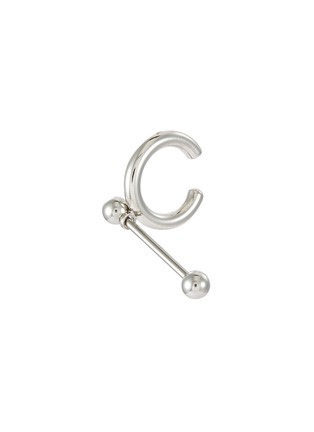 Main View - Click To Enlarge - JUSTINE CLENQUET - Silver Toned Brass Piercing Charm Ear Cuff