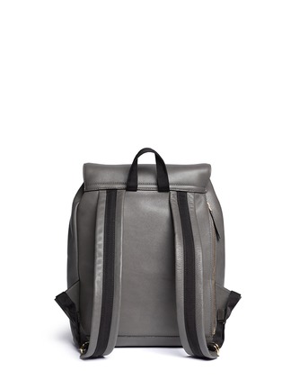 Back View - Click To Enlarge - MARNI - Top flap drawstring leather backpack
