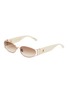 Main View - Click To Enlarge - LINDA FARROW - ‘SHELBY’ ACETATE OVAL FRAME GRADIENT LENS SUNGLASSES
