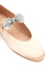 Detail View - Click To Enlarge - PEDDER RED - ‘Mistletoe’ Crystal Embellished Bow Satin Mary Jane Flats