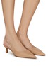 Figure View - Click To Enlarge - EQUIL - ‘Lyon’ 50 Leather Point Toe Slingback Pumps
