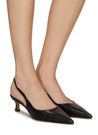 Figure View - Click To Enlarge - EQUIL - ‘Lyon’ 50 Leather Point Toe Slingback Pumps