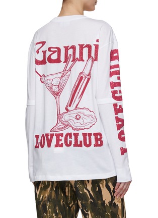 Back View - Click To Enlarge - GANNI - ‘Love Club’ Layered Long Sleeve T-Shirt