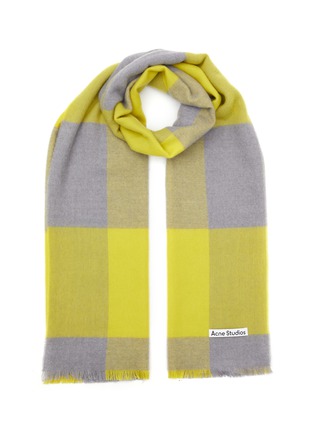 Main View - Click To Enlarge - ACNE STUDIOS - Chequered Wool Fringed Scarf