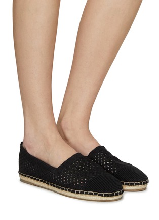 Figure View - Click To Enlarge - PEDDER RED - ‘Audrey’ Ribbed Toe Cap Mesh Espadrilles