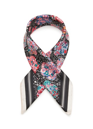 Main View - Click To Enlarge - LIBERTY LONDON - ‘Sky Garden’ Contrast Trim Silk Twill Scarf