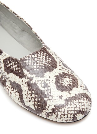 Detail View - Click To Enlarge - EQUIL - ‘Venezia’ Round Toe Snakeskin Leather Ballerina Flats