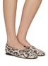 Figure View - Click To Enlarge - EQUIL - ‘Venezia’ Round Toe Snakeskin Leather Ballerina Flats