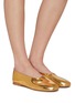 Figure View - Click To Enlarge - EQUIL - ‘Venezia’ Round Toe Leather Ballerina Flats