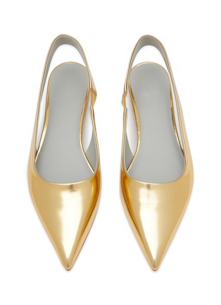 Detail View - Click To Enlarge - EQUIL - ‘Geneva’ Metallic Leather Slingback Flats