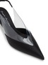 Detail View - Click To Enlarge - SERGIO ROSSI - 60 Point Toe Satin PVC Slingback Heels