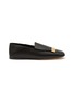 Main View - Click To Enlarge - SERGIO ROSSI - Branded Plaque Leather Square Toe Step In Loafers
