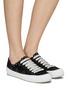 Figure View - Click To Enlarge - PEDRO GARCIA  - ‘Parlin’ Laser Cut Detail Satin Lace Up Sneakers
