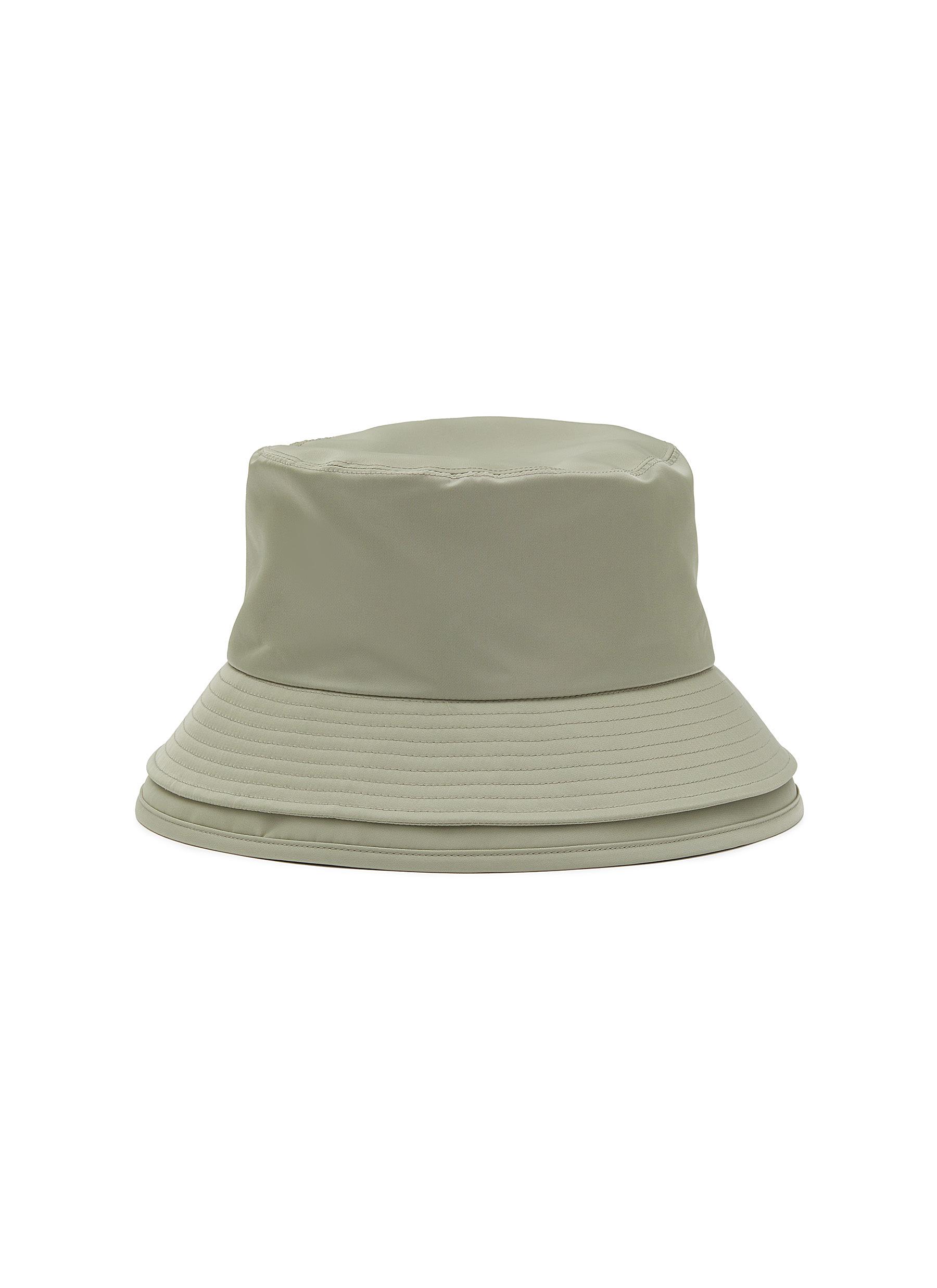 Sacai Logo Embroidery Nylon Layered Bucket Hat In Green | ModeSens