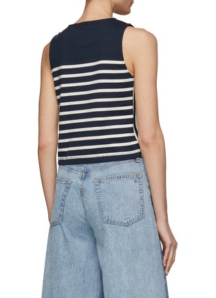 Back View - Click To Enlarge - RAG & BONE - ‘Bardot’ Round Neck Button Embellished Striped Tank Top