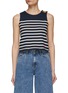 Main View - Click To Enlarge - RAG & BONE - ‘Bardot’ Round Neck Button Embellished Striped Tank Top