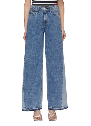 Main View - Click To Enlarge - RAG & BONE - ‘Sofie’ Tonal Panel High Rise Wide Leg Jeans
