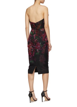 Back View - Click To Enlarge - MARCHESA COUTURE - Floral Organza Printed Cocktail Dress