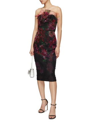 Figure View - Click To Enlarge - MARCHESA COUTURE - Floral Organza Printed Cocktail Dress